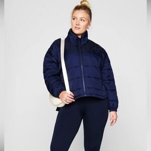 Fabletics Daydreamer Quilted Puffer Jacket Coat NWOT XS Navy
